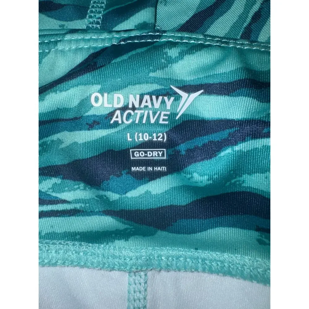 Old Navy Girls Blue Wave Go-Dry Leggings, Size L (10-12)